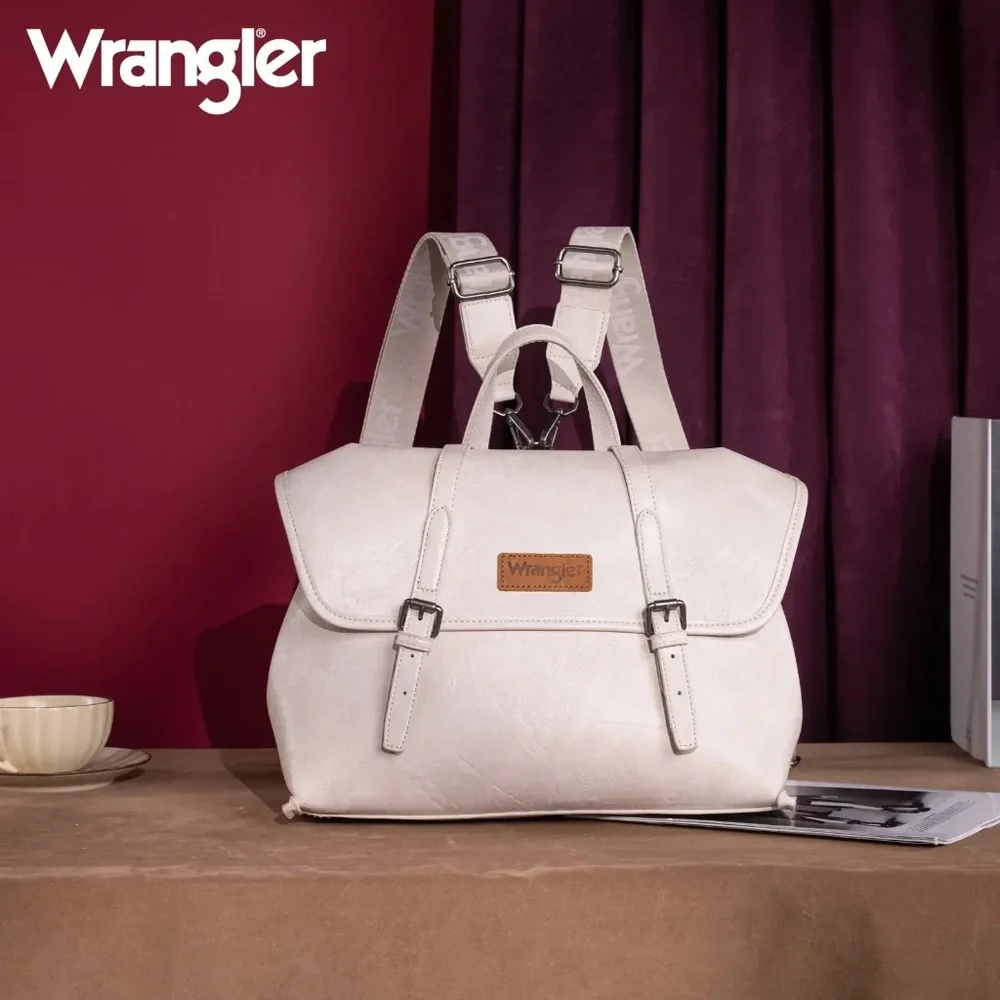 Wrangler Top Handle Carry Satchel/Laptop Bag/Backpack/Crossbody Beige